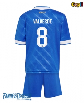Real Madrid Federico Valverde #8 Echipament de Fotbal Replică 2025-26 Copii Treilea (+ Șorturi)